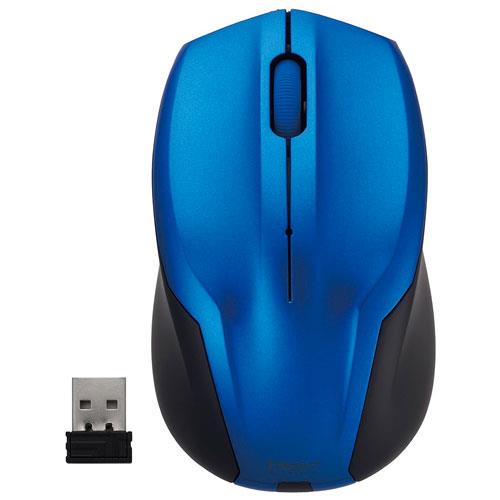 ナカバヤシ MUS-RKT125GBL(ブルー) 無線 静音 3ボタンBlueLEDマウス