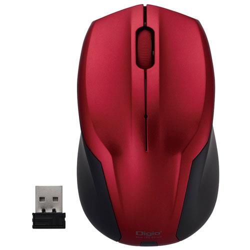 ナカバヤシ MUS-RKT125GR レッド 無線 静音 3ボタンBlueLEDマウス