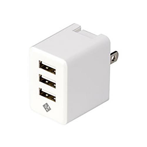 ナカバヤシ JYU-ACU010-W(ホワイト) 3.4A 3ポートUSB 充電器