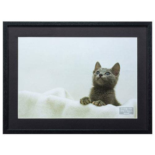 ナカバヤシ F-SW-116-D(ブラック) 木製写真額 W四ツ切 写真フレーム