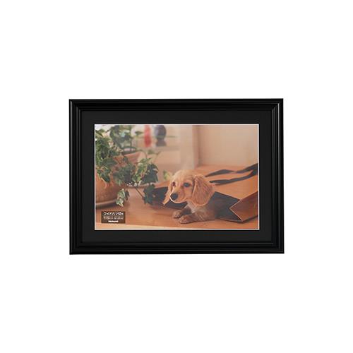 ナカバヤシ F-SP-109-D(ブラック) 樹脂製写真額 W六ツ切