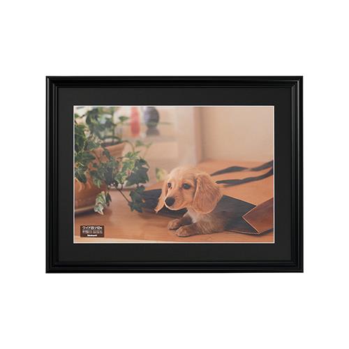 ナカバヤシ F-SP-112-D(ブラック) 樹脂製写真額 W四ツ切