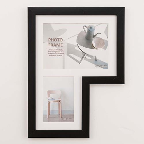 ナカバヤシ F-SP-115-D(ブラック) 多窓額 L型115 2窓 フォトフレーム