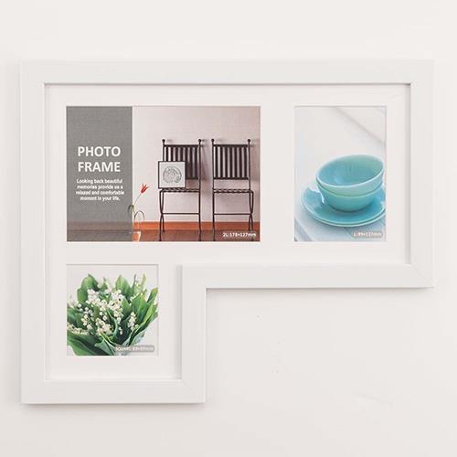 ナカバヤシ F-SP-117-W(ホワイト) 多窓額 L型117 3窓