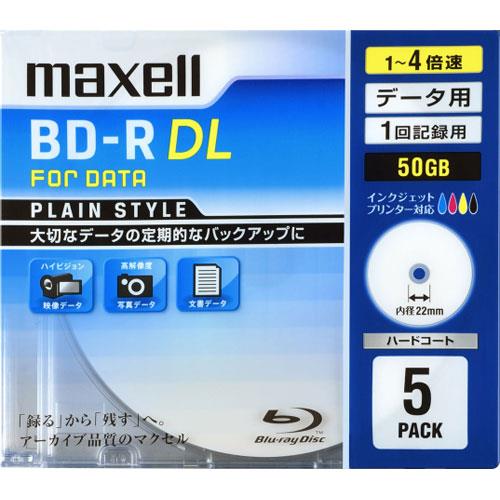 マクセル(maxell) BR50PPLWPB.5S データ用 BD-R ブルーレイディスク DL 50GB 1回記録 プリンタブル 4倍速 5枚