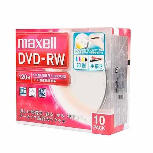 マクセル(maxell) DW120WPA.10S 録画･録音用 DVD-RW 4.7GB 繰り返し録画 プリンタブル 2倍速
