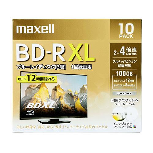 マクセル(maxell) BRV100WPE.10S 録画用 BD-R ブルーレイディスク XL 3層 100GB 1回録画 プリンタブル 4倍速