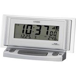 シチズン(CITIZEN) 8RZ102-019 シルバーメタリック色 パルデジットボイスII 電波目覚まし時計