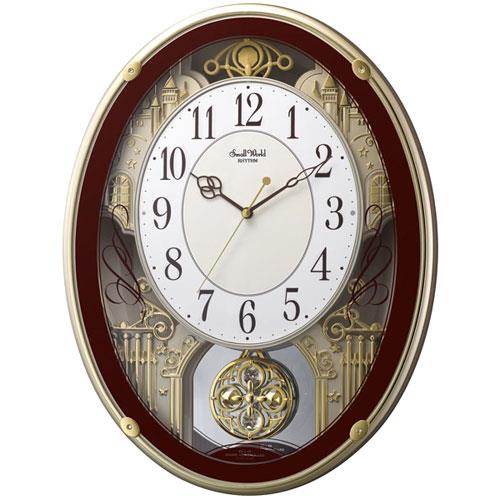 RHYTHM(リズム) 4MN523RH06(茶メタリック色) スモールワールドプラウド 電波掛時計