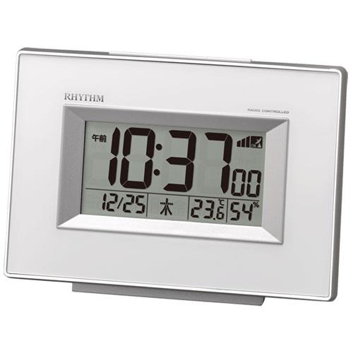 RHYTHM(リズム) 8RZ194SR03(白) 電波目覚まし時計 フィットウェーブD194