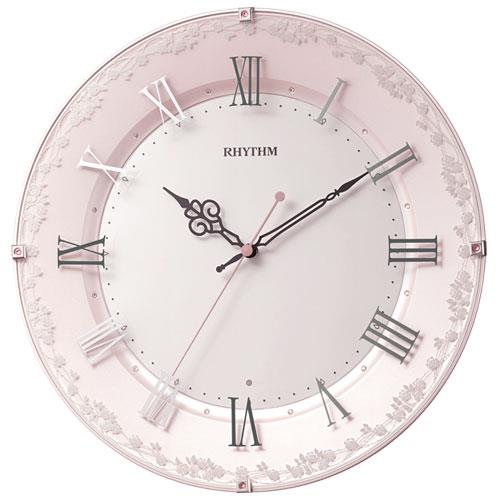 RHYTHM(リズム) 8MY538SR13 ピンクパール色 白 電波掛け時計