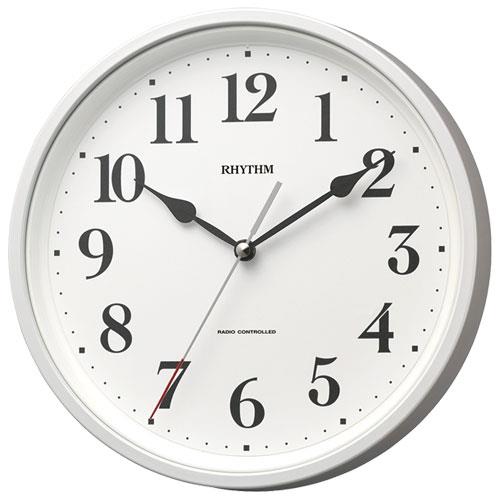 RHYTHM(リズム) 8MY566SR03 白パール色 白 電波掛置兼用時計 フィットウェーブ