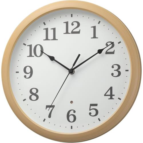 RHYTHM(リズム) 8MGA41ND06 ブラウン クオーツ掛け時計 連続秒針 見やすいフォント 暗所自動点灯