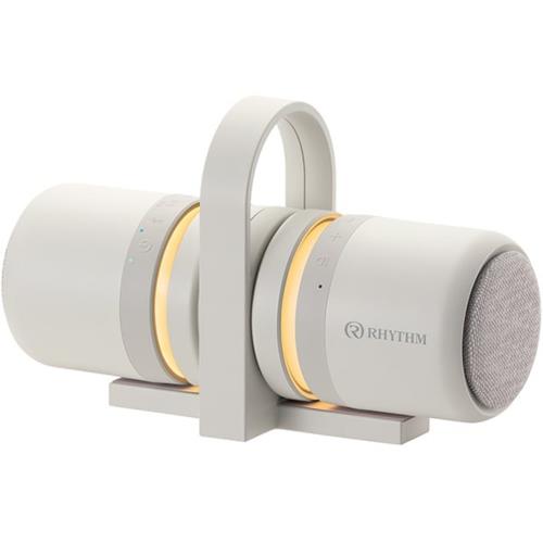 【長期保証付】RHYTHM(リズム) 9YYA30RH08 ライトグレー MAGSPEAKER DUO マグネット付 防水ポータブルステレオスピーカー Bluetooth対応