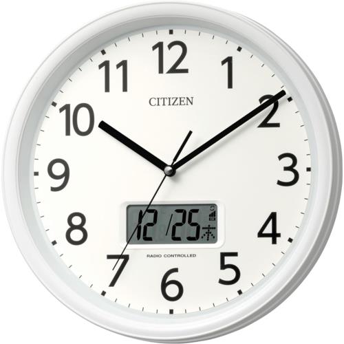 RHYTHM(リズム) 8FYA05-003 ホワイト 電波掛け時計 温度 湿度 カレンダー 連続秒針