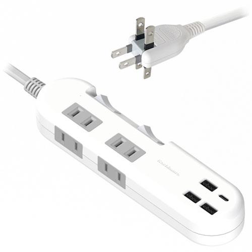 カシムラ(Kashimura) AC-022-WH ホワイト 電源タップ 4個口 上挿し2･横挿し2 1.2m