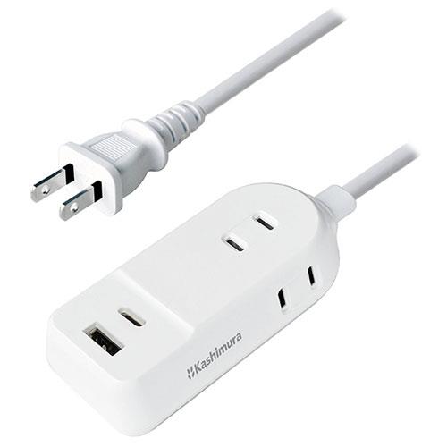 カシムラ(Kashimura) AC-042 電源タップ 3個口 上挿し1･横挿し2 1m