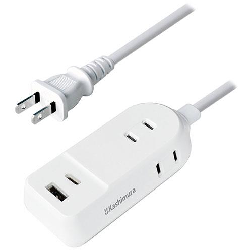 カシムラ(Kashimura) AC-043 電源タップ 3個口 上挿し1･横挿し2 2m