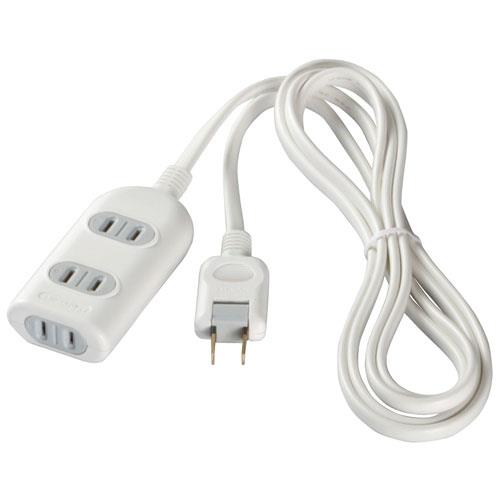 バッファロー(BUFFALO) 2ピン式電源タップ 3個口(上挿し2・横挿し1) 1m BSTAPSG2310WH(ホワイト)