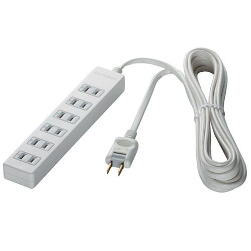 バッファロー(BUFFALO) 2ピン式電源タップ 6個口 上挿し 2m BSTAPSG2620WH ホワイト