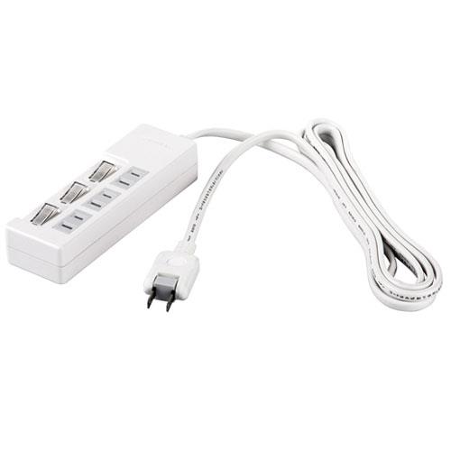 バッファロー(BUFFALO) 2ピン式電源タップ 3個口 上挿し 1m BSTAPSW2310WH ホワイト