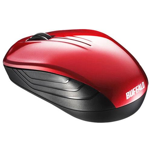 バッファロー(BUFFALO) BSMBW107RD レッド ワイヤレスBlueLEDマウス 無線 2.4GHz 接続 3ボタン