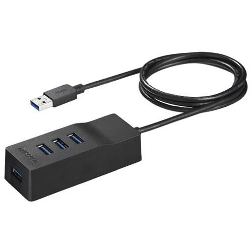 バッファロー(BUFFALO) BSH4A310U3BK ブラック USB3.0セルフパワーハブ 上挿し 4ポート マグネット付 100cm