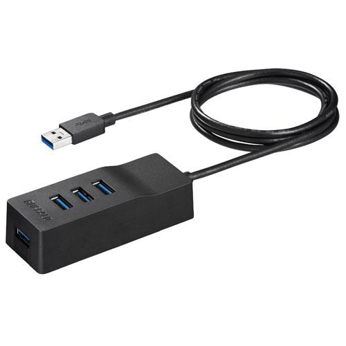 バッファロー(BUFFALO) BSH4A110U3VBK ブラック USB3.0セルフパワーハブ 4ポート 100cm