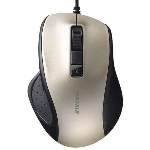 バッファロー(BUFFALO) BSMBU300GD ゴールド USB 有線BlueLED光学式マウス 静音 5ボタン