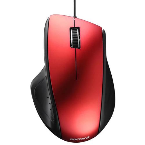 バッファロー(BUFFALO) BSMLU300RD レッド USB 有線レーザー式マウス 5ボタン