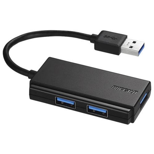 バッファロー(BUFFALO) BSH3U100U3BK ブラック USB3.0バスパワーハブ 3ポートタイプ 10cm