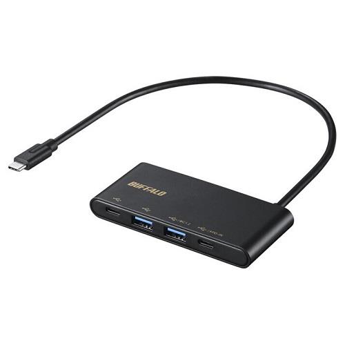 バッファロー(BUFFALO) BSH4U500C1PBK ブラック USBハブ 30cm