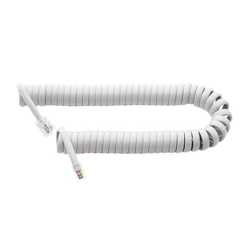 ミヨシ DC-J403/GY グレー 4極4芯 受話器用カールコード クロス結線タイプ 0.3m