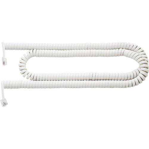 ミヨシ DC-J410/WH ホワイト 4極4芯 受話器用カールコード 1.0m クロス結線