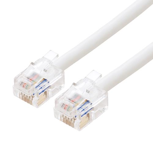 ミヨシ DC-601-WH(ホワイト) 電話機コード スタンダード 6極/6芯 タイプ 1m