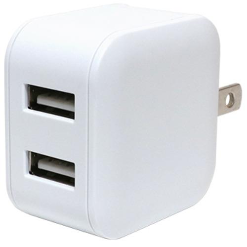 ミヨシ MBPUS03WH(ホワイト) 2.4A 2ポートUSB 充電器 海外充電対応