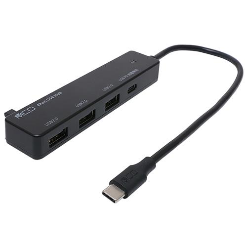 ミヨシ USH-CA20P/BK(ブラック) USB PD充電対応 USB2.0ハブ