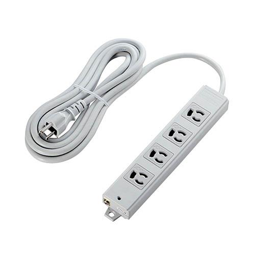 エレコム(ELECOM) T-WRM3430LG/RS グレー 電源タップ 省エネタップ 延長コード 3ピン 4個口 3m