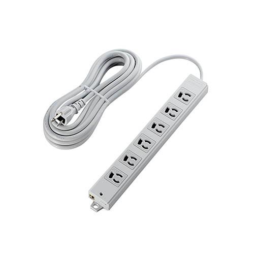 エレコム(ELECOM) T-WRM3650LG/RS グレー 電源タップ 省エネタップ 延長コード 3ピン 6個口 5m