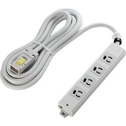 エレコム(ELECOM) T-WHRM3450LG/RS(グレー) ハーネス仕様工事用タップ 延長コード 3ピン 4個口 5m