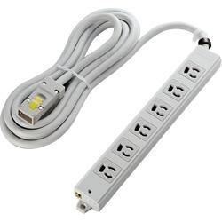 エレコム(ELECOM) T-WHRM3630LG/RS(グレー) ハーネス仕様工事用タップ 延長コード 3ピン 6個口 3m