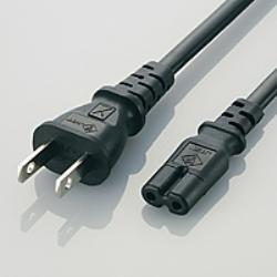エレコム(ELECOM) T-PCM220S ACアダプター用ACケーブル ストレート型 2P用 2m
