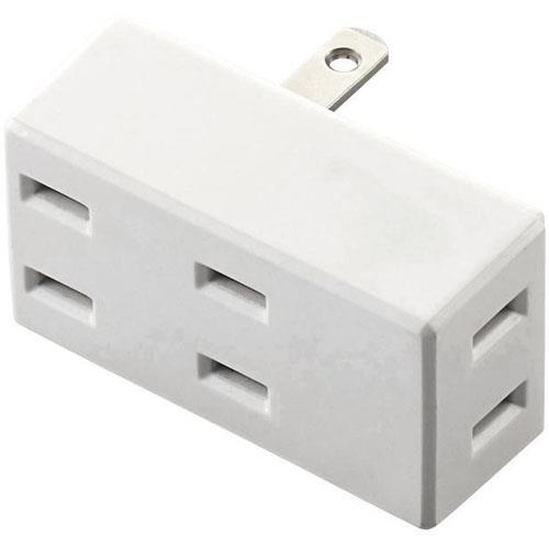 エレコム(ELECOM) T-TR02-2300WH ホワイト トリプルタップ フロントタイプ 2ピン 3個口
