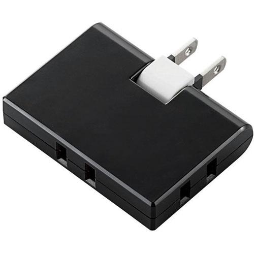 エレコム(ELECOM) T-TR03-2300BK(ブラック) トリプルタップ(コーナータイプ) 2ピン 3個口