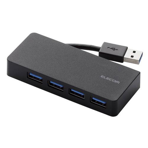 エレコム(ELECOM) U3H-K417BBK 4ポートUSB3.0ハブ ケーブル収納タイプ