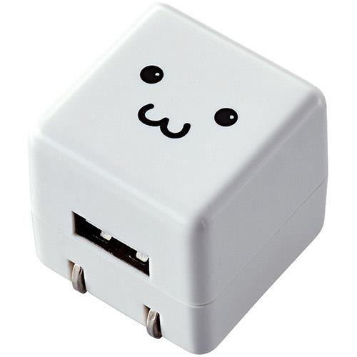 エレコム(ELECOM) AVA-ACUAN007WF(ホワイトフェイス) キューブ型AC充電器 DAP用 長寿命 1A