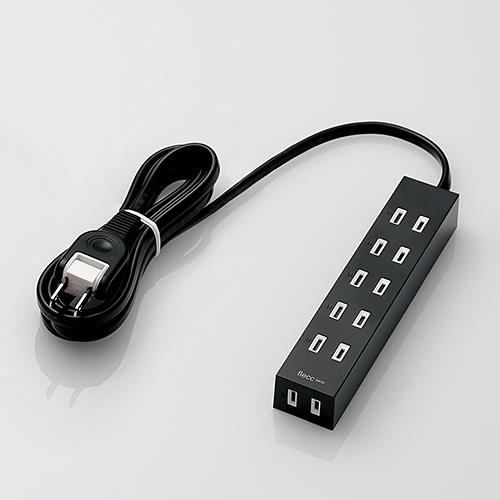 エレコム(ELECOM) T-NFL01-26 flecc barra 6個口(上挿し5･横挿し1) 2m T-NFL01-2620BK(ブラック)