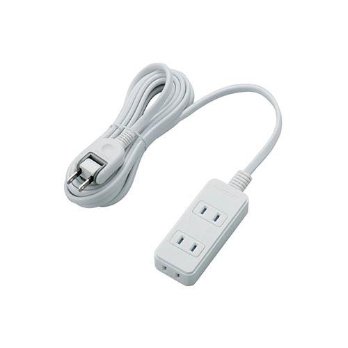 エレコム(ELECOM) T-TST02-22330WH ﾎﾜｲﾄ 電源タップ ほこりシャッター付 延長コード 2ピン 3個口 3m