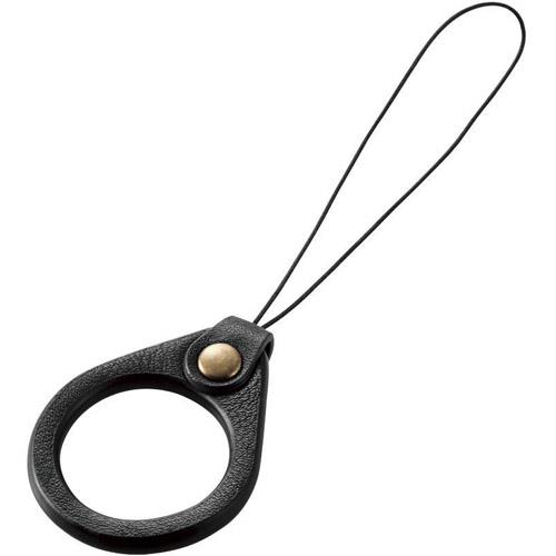 エレコム(ELECOM) P-STF03BK ブラック スマートフォン用フィンガーストラップ ソフトレザー