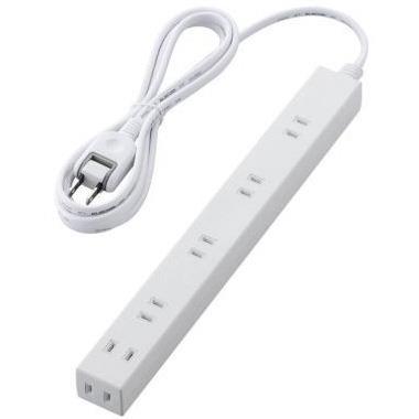 エレコム(ELECOM) T-NSLK-2620WH ﾎﾜｲﾄ ほこり防止ｼｬｯﾀｰ付ｽﾘﾑﾀｯﾌﾟ 雷ｶﾞｰﾄﾞ 6個口 上挿し5･横挿し1 2m